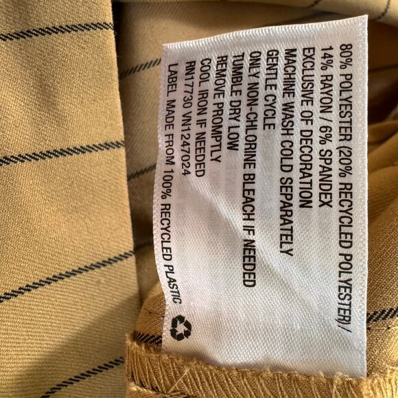 La Ligne x Target Side Stripe Pinstripe Wide Leg Trousers Tan Black Size 1X - Picture 8 of 8